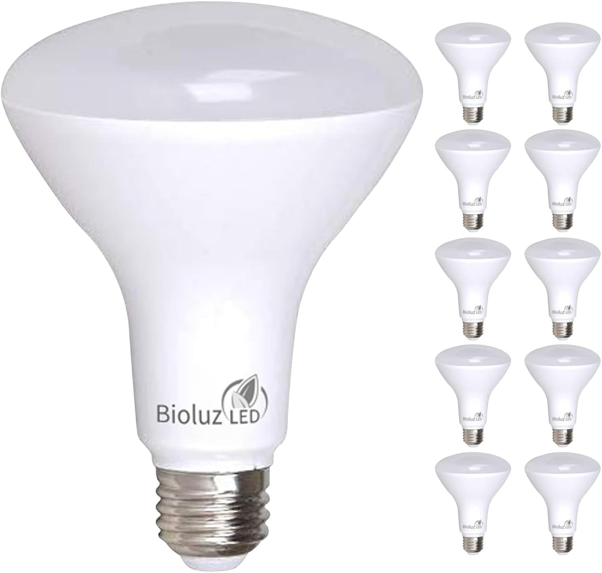 10 Pack BR30 LED Bulbs, Indoor Flood Lights 90+ CRI 75W Equivalent uses 9.5W 2700K Warm White 850 Lumens, E26 Base