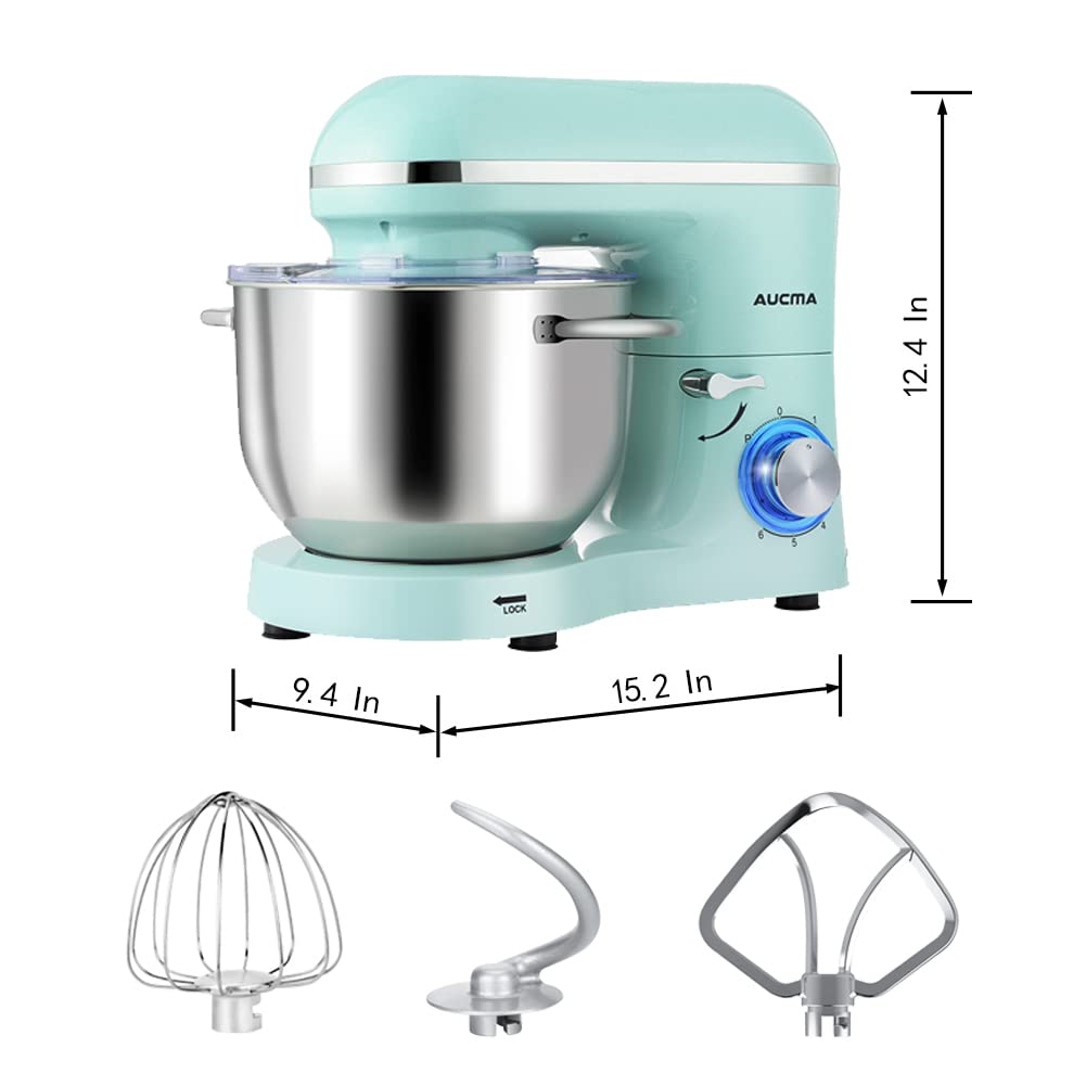 Stand Mixer,6.5-QT 660W 6-Speed Tilt-Head Food Mixer, Kitchen Electric Mixer with Dough Hook, Wire Whip & Beater