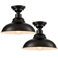 Farmhouse Black Semi Flush Mount Light 2 Pack