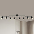 8 Light Track Lighting Fixtures Ceiling, Matte Black Kichen Track Lighting Fixtures, Rotatable Light Heads