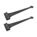 Pack of 2 Black Wrought Iron Heart Style Strap Hinge 18 Inch, Flush Mount Spade Tip Gate & Door Hinge, Rust Resistant