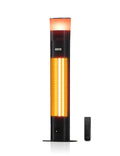 Electric Patio Heater, 1500W Infrared Outdoor Heater, 43-Inch Freestanding Patio Heater with Bluetooth Speaker &