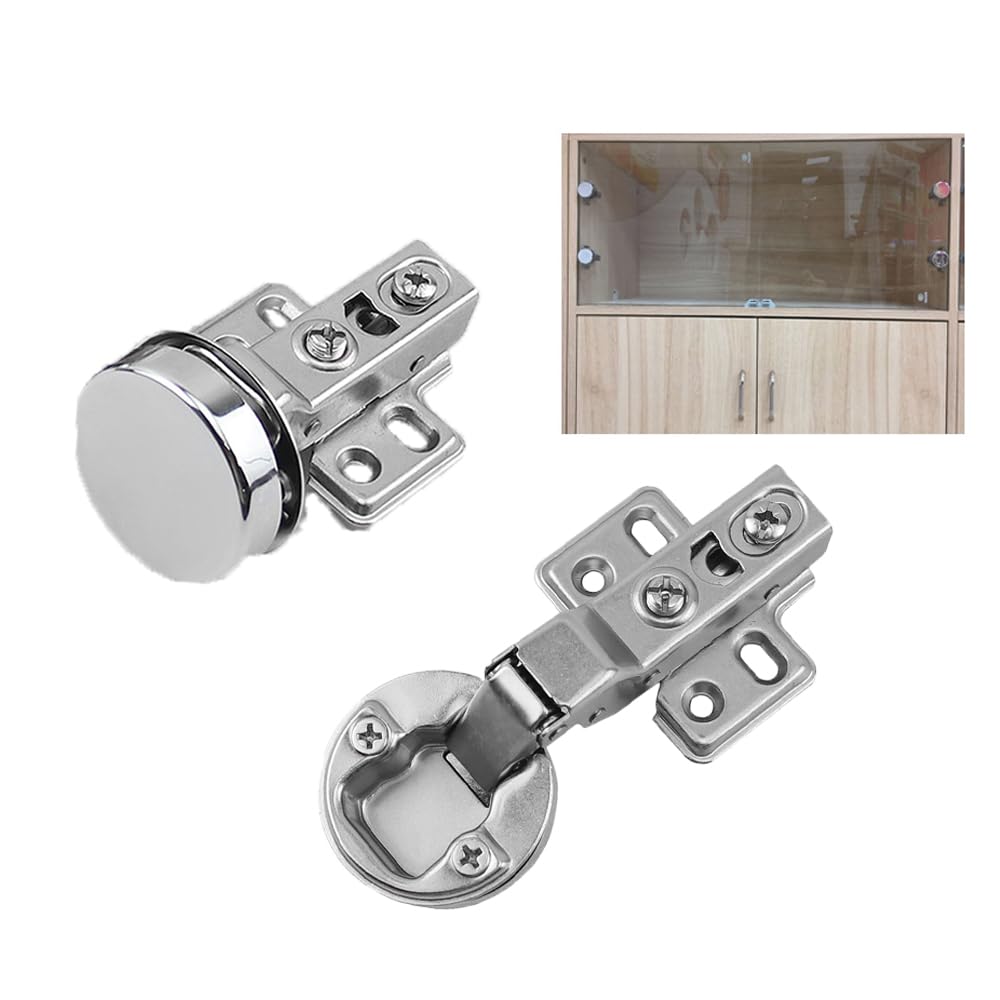 2 Pieces Soft-Close Hydraulic Hinges, 35mm Glass Door Hinges