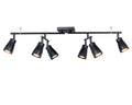 6 Light Modern Industrial Track Lighting Fixtures with Matte Black, Swivel Rotating Bar Ceiling Spotlight Adjustable