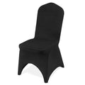 50 Pcs Black Chair Covers Polyester Spandex Stretch Slipcovers for Wedding Party Dining Banquet Arched-Front Chair