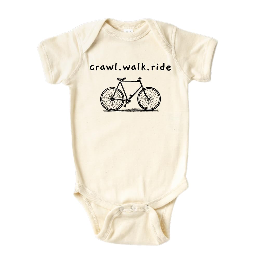 Crawl Walk Ride Bike Baby Bodysuit, Newborn Outfit, Baby Clothes, Gift for Children
