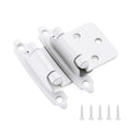 White Cabinet Hinges, 1/2 Inch Overlay, 60 Pack (30 Pairs)