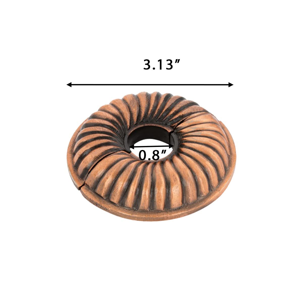 3.13 in OD Aluminum Escutcheon Plate 1/2 in IPS Copper