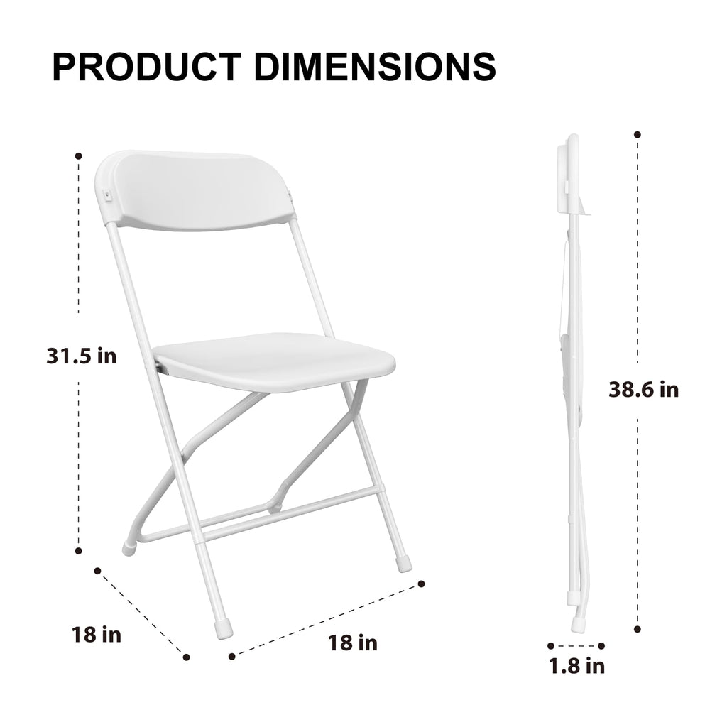 100 Pack White Folding Chairs Wedding School