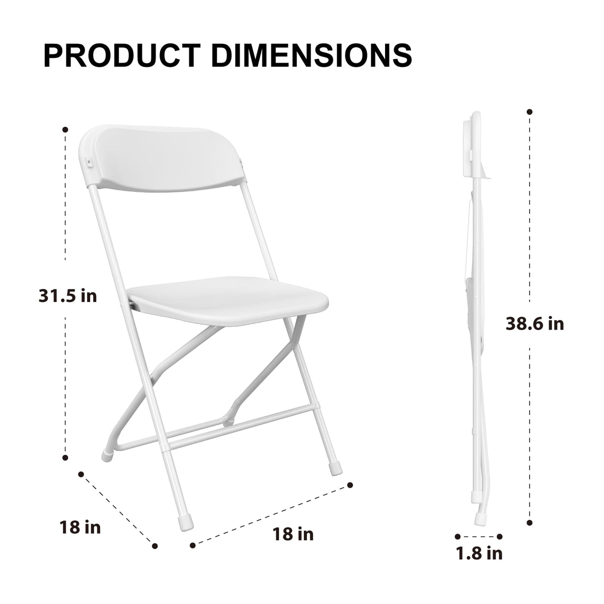 100 Pack White Folding Chairs Wedding School
