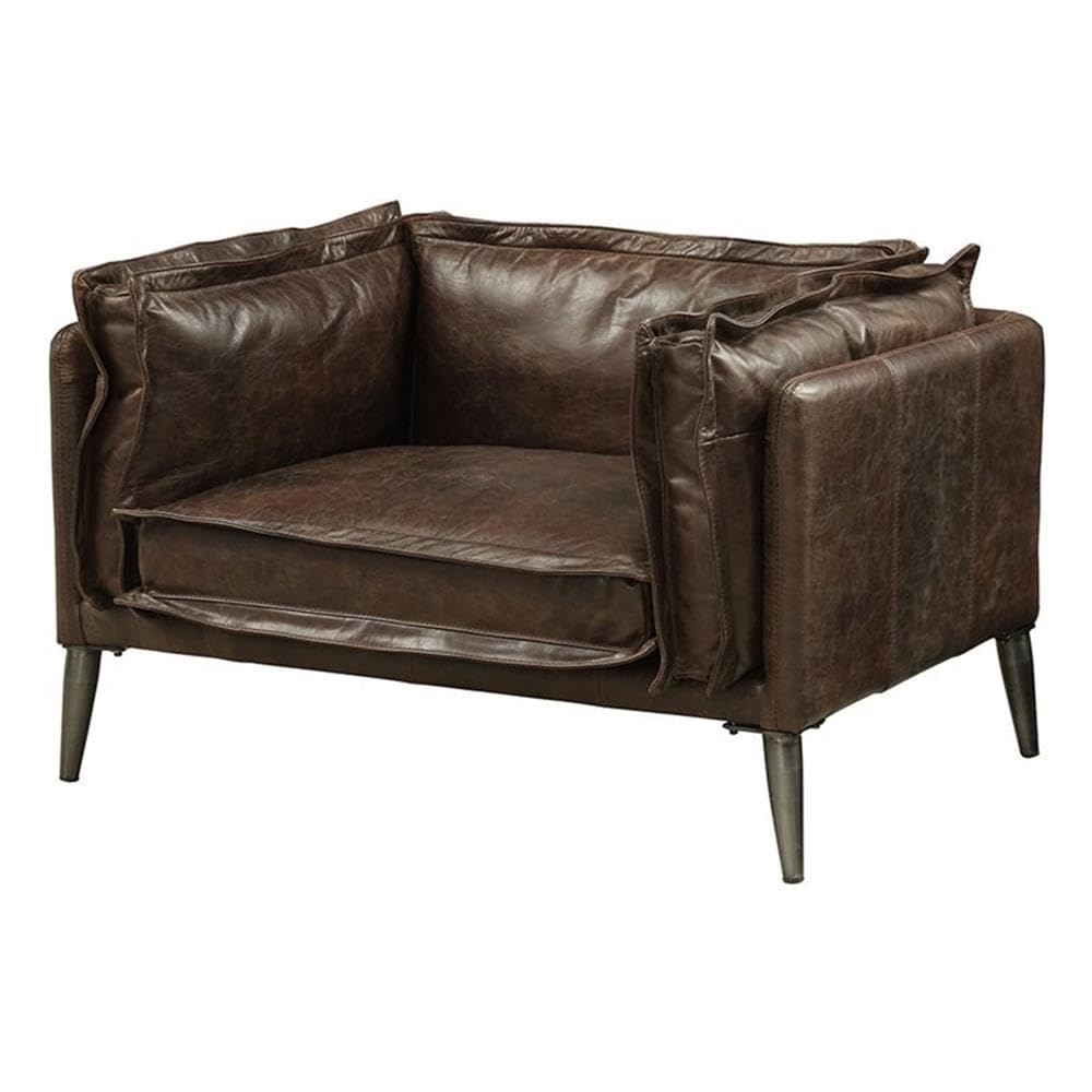 Porchester Chair, Distress Chocolate Top Grain Leather