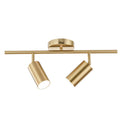 Lighting Modern 2-Light Gold Track Lighting Fixture Flush Mount Brushed Brass Track Lights Kit Mid Century Industrial