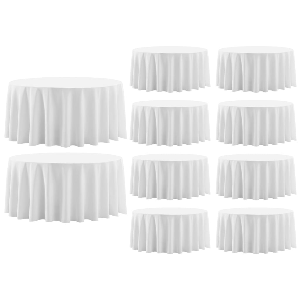 10 Pack White Round Tablecloths 120 Inch for Dining Tables