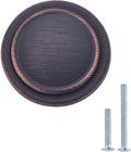 Straight Top Ring Cabinet Knobs and Drawers, 1.25-inch Diameter, Oil Rubbed Bronze, 25-Pack