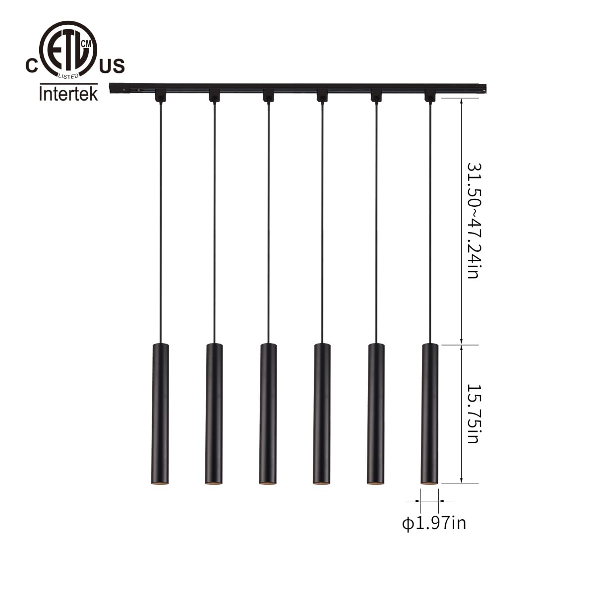 6 Pack 9W Dimmable LED Track Pendant Lighting Compatible with Single Circuit H Type Track Lighting Rail 90 CRI