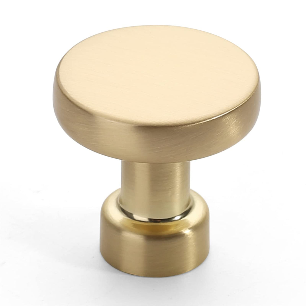 30 Pack Brushed Brass Kitchen Cabinet Knobs Single Hole Cabinet Pulls Round Gold Drawer Knob Dresser Knobs Cabinets