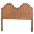 Tobin Vintage Classic and Traditional Ash Walnut Finished Wood Queen Size Arched Headboard