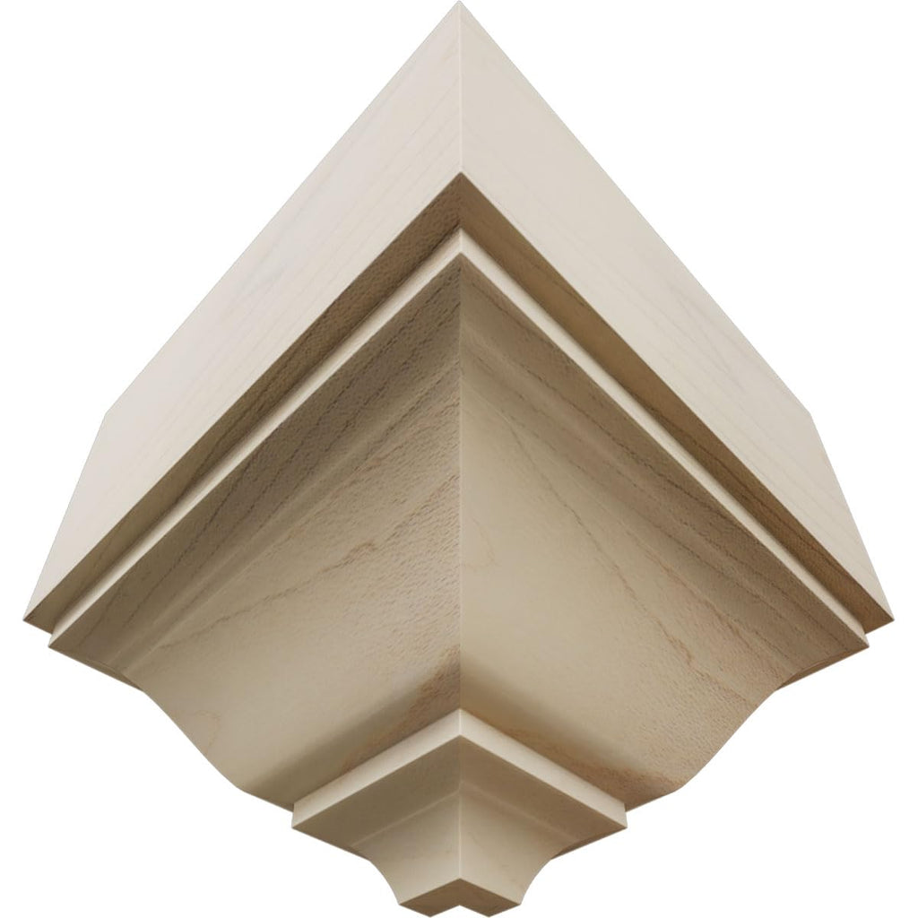 2 3/4"P x 5 5/8"H x 5 1/2"W Solid Hardwood Stain Grade Universal Outside Crown Moulding Block for Profiles