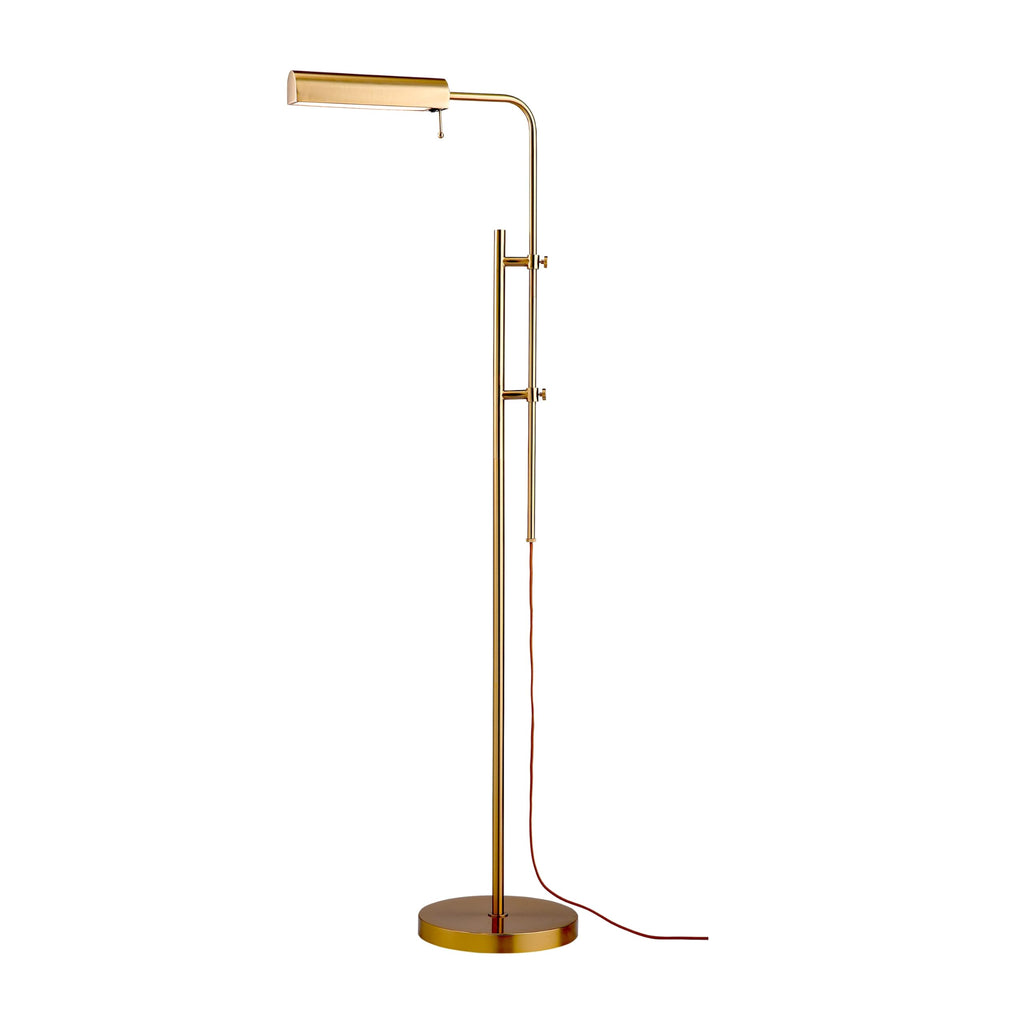 Cedric Adjustable Pharmacy Floor Lamp - Industrial Design for Reading, Crafting, Work - 10W LED, Height 45-61 inches
