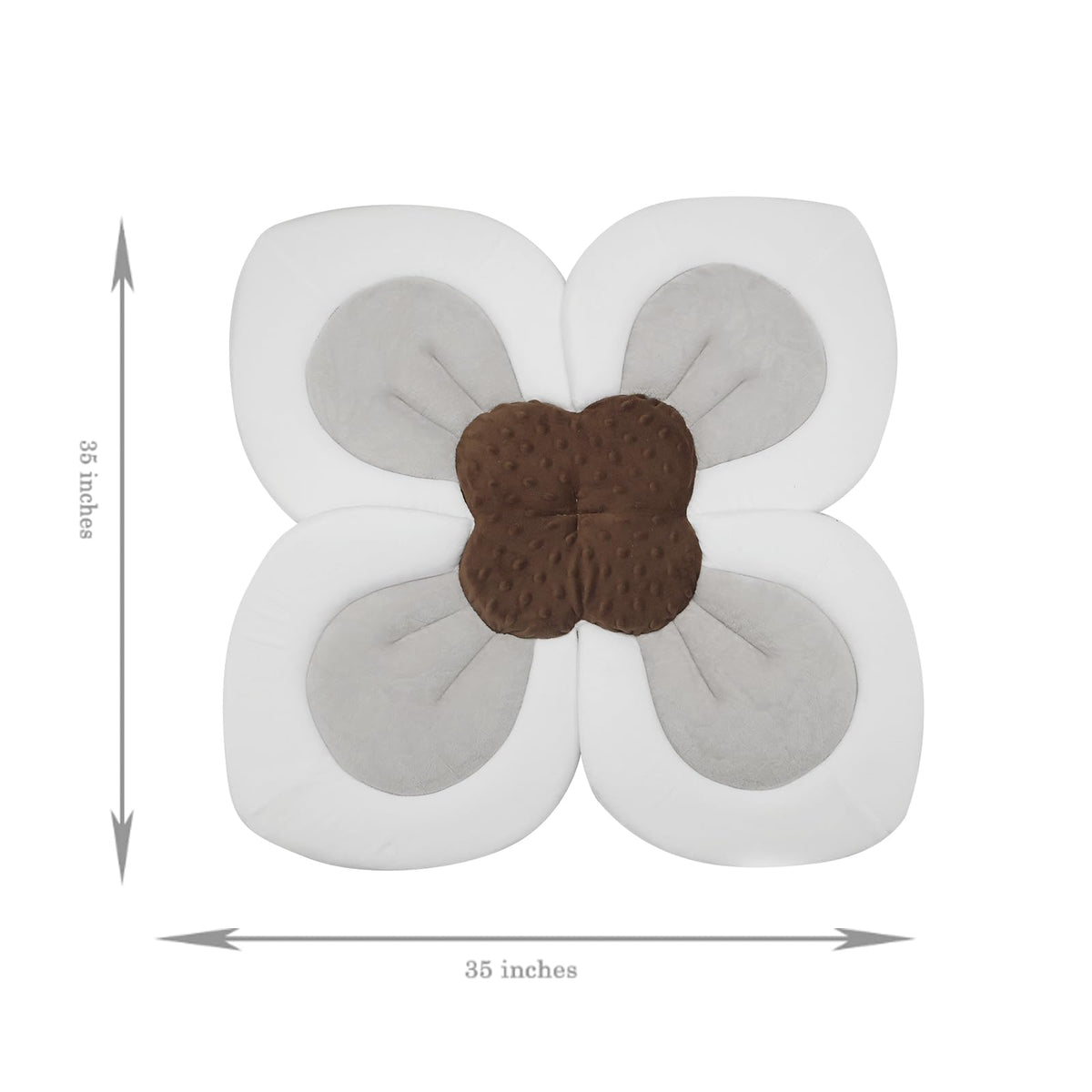 Bath Pad for Infant Newborn | Soft Flower Petals for Sink Bathtub Essentials Shower Gift (Grey)