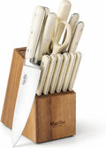 Eastwalk 14 Piece High Carbon Stainless Steel Cutlery Kitchen Knife Block Set w/ABS Triple Riveted Forged Handle