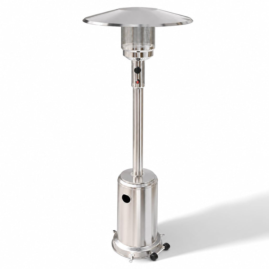 GasOne 50, 000 BTU Outdoor Propane Patio Heater, Stainless Steel with Wheels