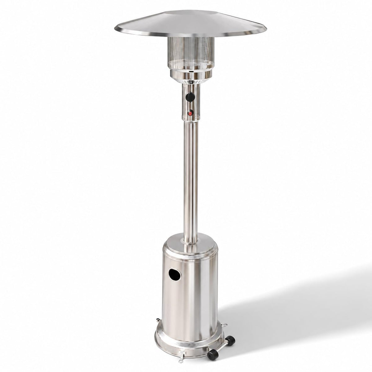 GasOne 50, 000 BTU Outdoor Propane Patio Heater, Stainless Steel with Wheels
