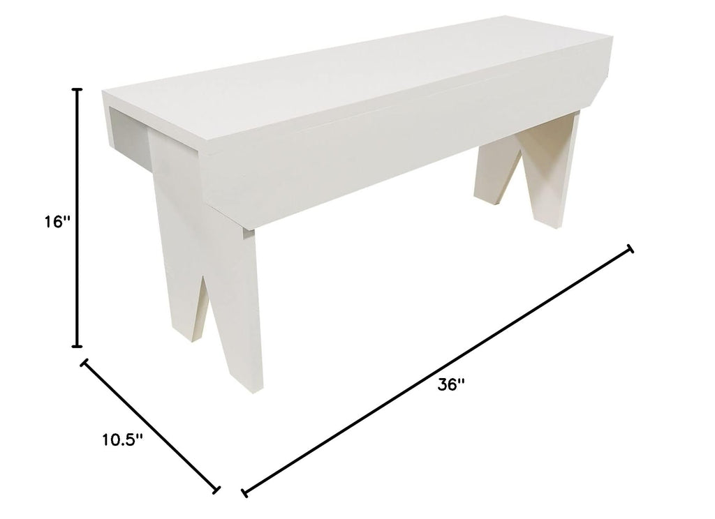 Wooden Bench 3ft Long (Solid Cottage White)