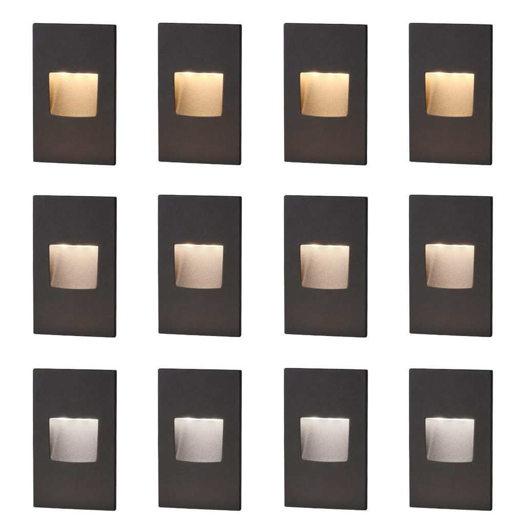 120V Vertical LED Step Lights, 3000K/4000K/5000K, 12-Pack