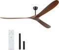 88" Walnut Outdoor Ceiling Fan with Remote, No Light