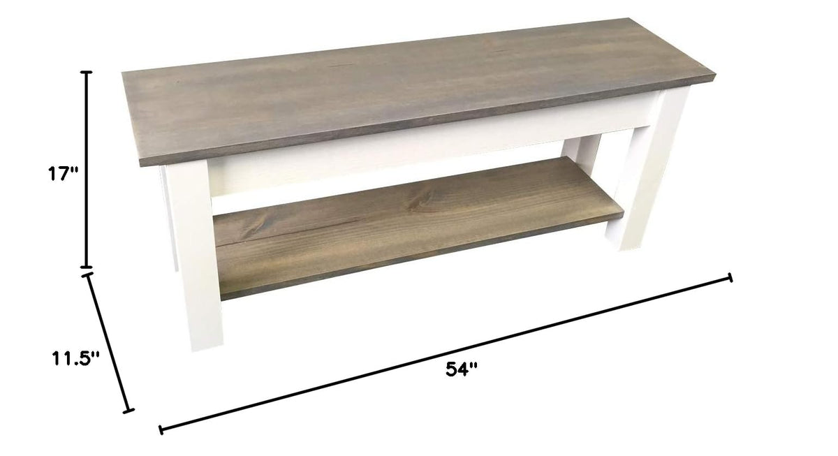Cottage Bench with Shelf (54)