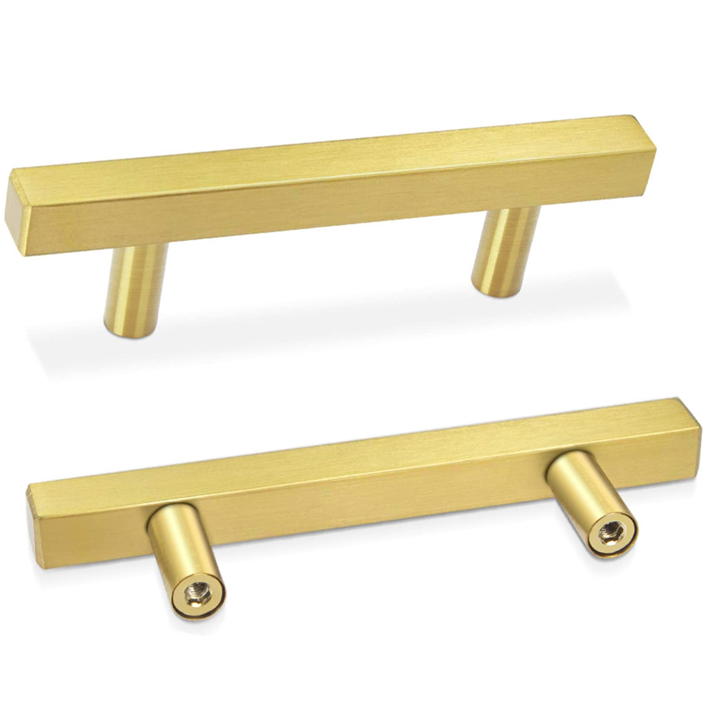 30 Pack Brushed Brass Kitchen Cabinet Handles 5" Length Drawer Pulls