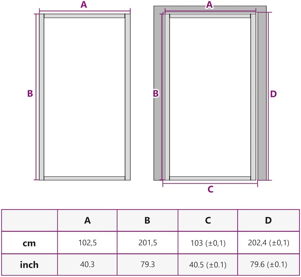 Interior Door, Aluminum Frame Glass Door, Inner Door with Alloy Handle for Bathroom Bedroom, Black Tempered Glass and Aluminum Slim