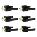 Bedroom/Bathroom Door Handles Levers Square Plate Interior Privacy Door Locksets,Matte Black (6Pack)