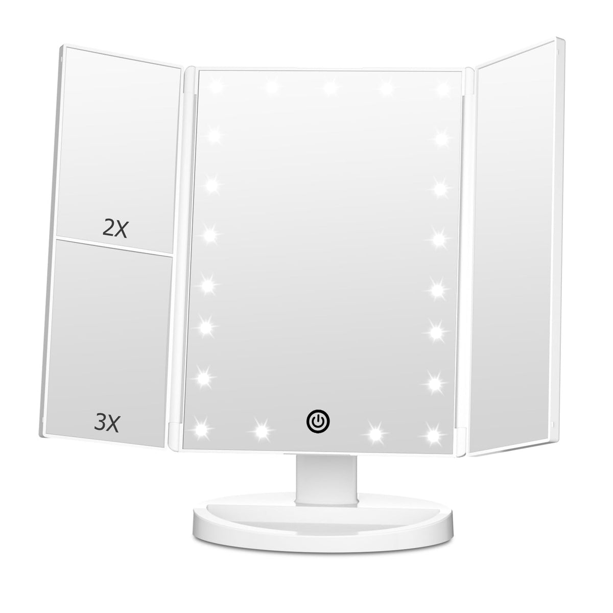 Trifold Vanity Mirror with Lights, Make up Mirror with Lighting