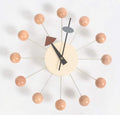 Inspired Nelson Style Modern Mid Century Retro Design Wood Wall Ball Clock Natural