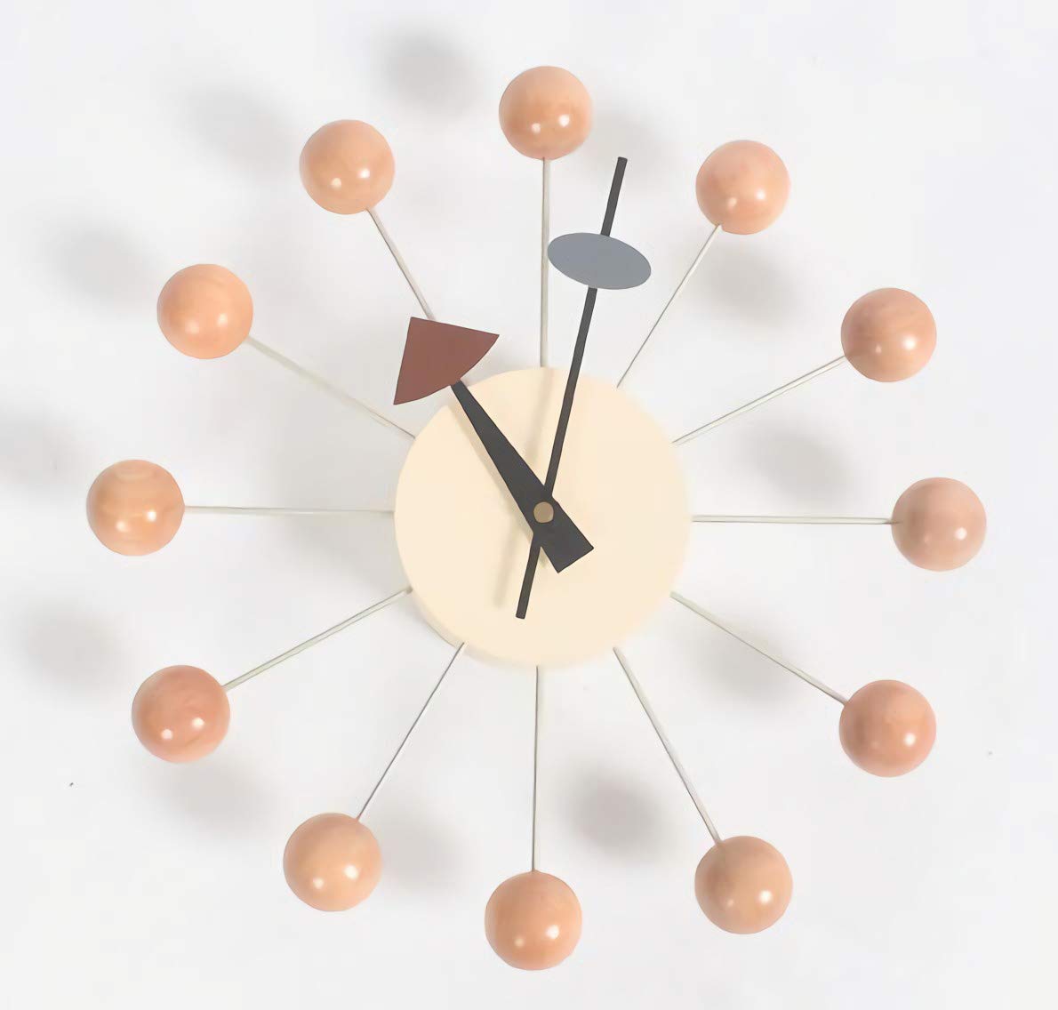 Inspired Nelson Style Modern Mid Century Retro Design Wood Wall Ball Clock Natural
