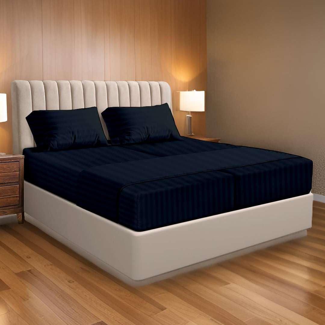 100% Egyptian Cotton Split King Sheets Sets for Adjustable Bed 5 Piece, Fits Mattress Upto 16" Deep, Hotel Luxury