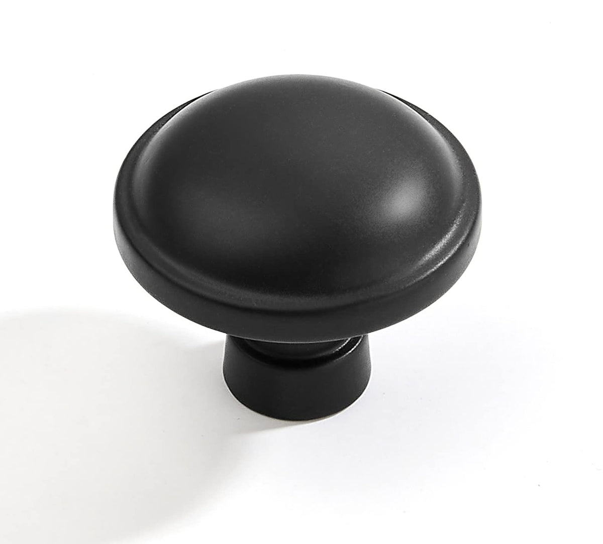 10 Pack 1-1/4 Inch Matte Black Cabinet Knobs Solid Round Dresser Knobs Drawer Knobs Simple Cabinet Hardware for