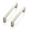 Brushed Nickel Cabinet Handles Square Pulls, 3-1/2 Inch, 20 Pack