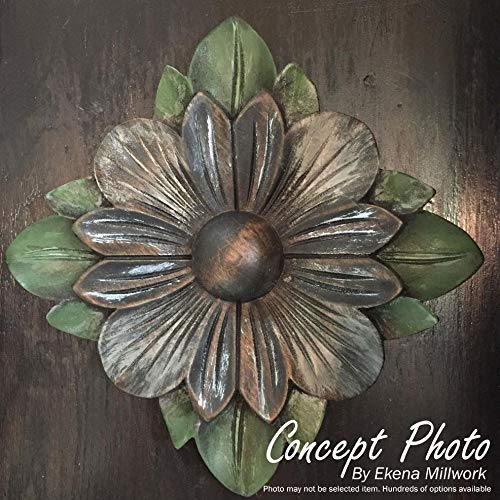 Acanthus Square Rosette, 5" W x 5" H x 3/4" P, Alder