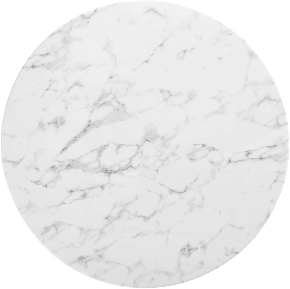 Inspired Saarinen Style Tulip Round Pedestal Dining Table — White Base / Artificial Marble Top, 40″ Round