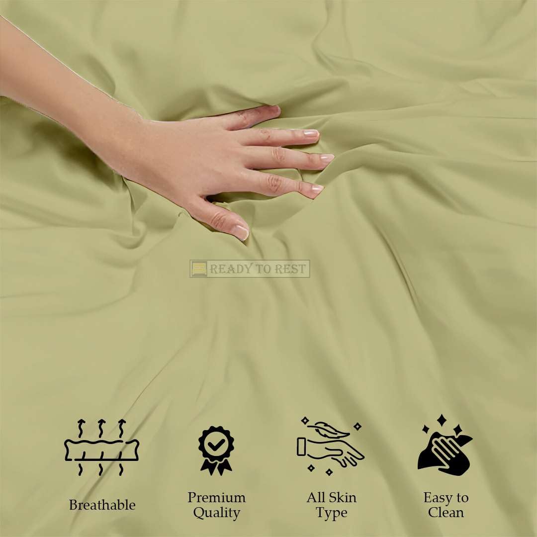 Three Quarter Sheets (48 x 80) - Sage Solid, 4 Piece Camper Sheet Set, 100% Egyption Cotton, 8 Inch Deep Pocket