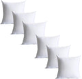 18 x 18 inches Pillow Inserts Hypoallergenic Brushed Microfiber Liner Down Alternative Filled Square - Set of 6