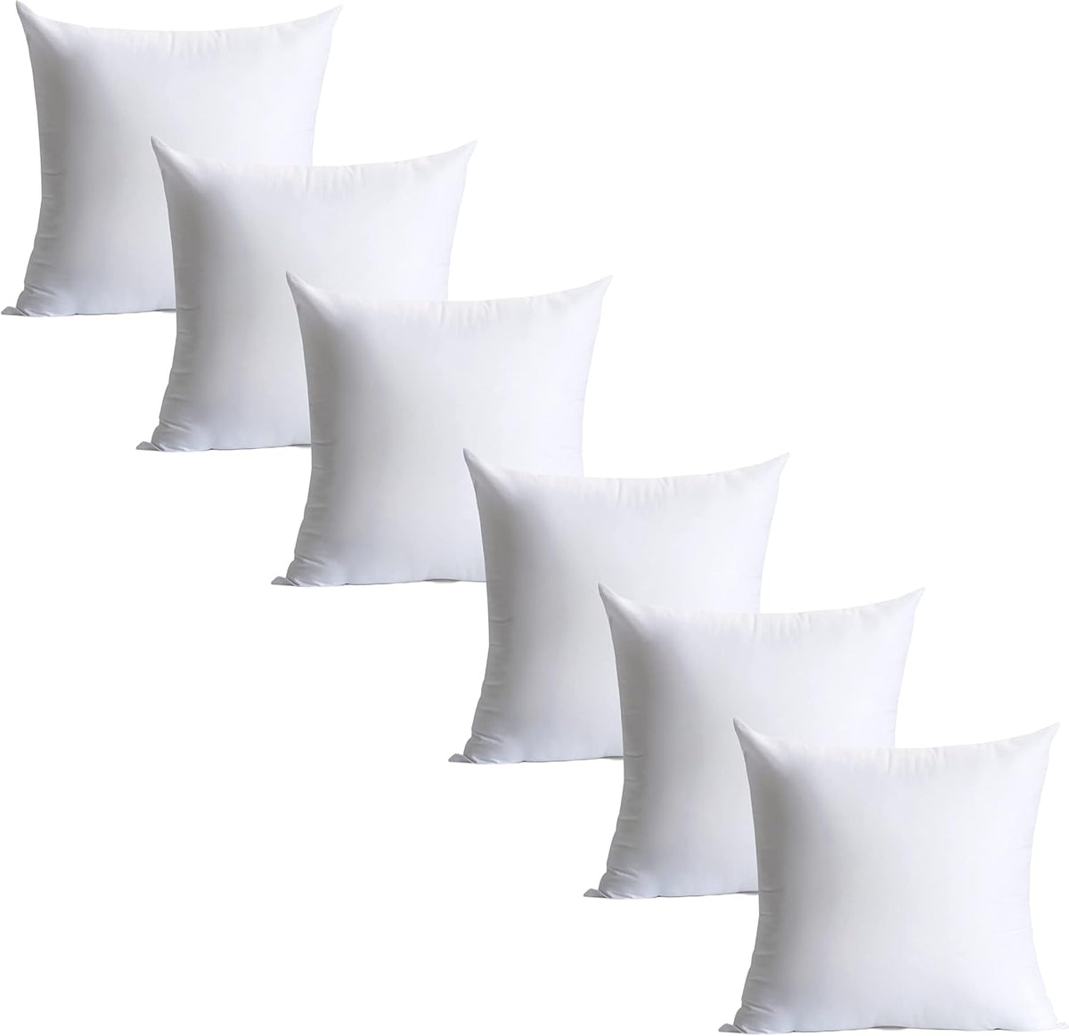 18 x 18 inches Pillow Inserts Hypoallergenic Brushed Microfiber Liner Down Alternative Filled Square - Set of 6