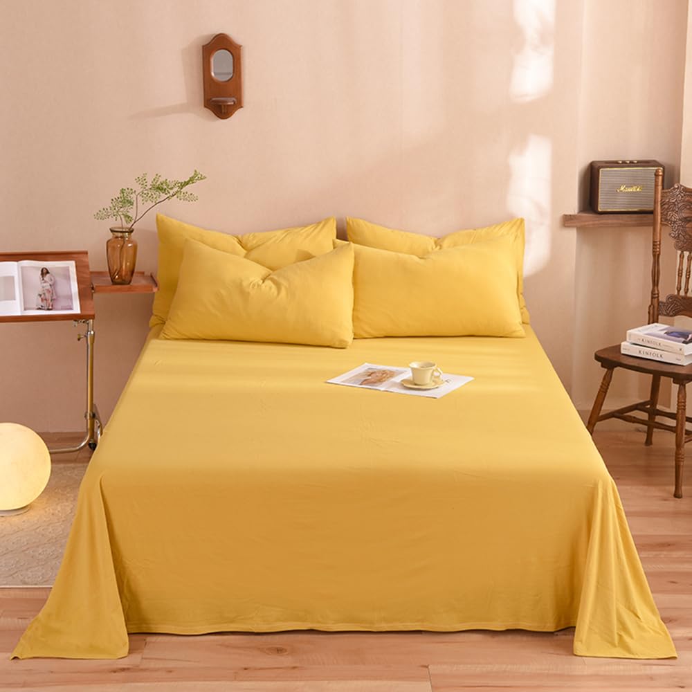 Jersey Knit Sheet Set, Bed Sheets, Jersey Sheet Set - 100% Cotton Jersey Flat Sheet, Fitted Sheet, Pillowcases-Deep
