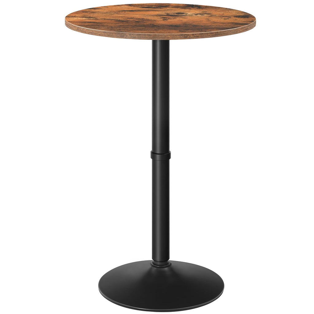 Round Bar Table, 35" Tall Pub Table, Cocktail Table with Base for Narrow Space, Bar Height Table, Easy to Assemble