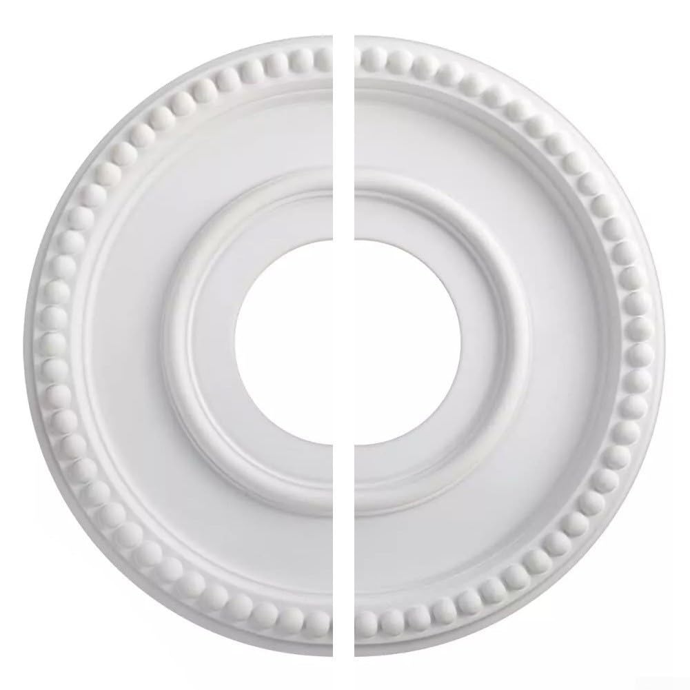 Round Split PU Ceiling Medallion 315mm Outer 100mm Inner Diameter Decorative Plate for Ceiling Fan or Light Fixture