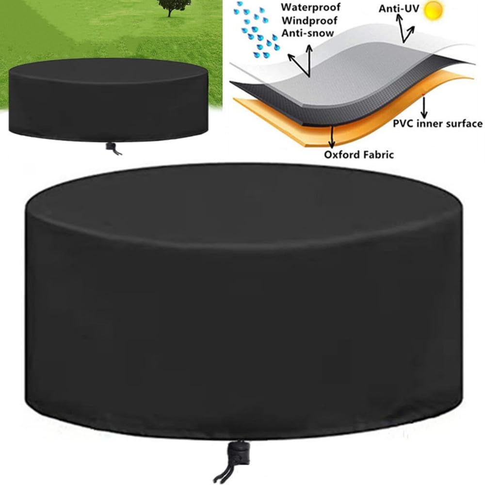 Set Cover Waterproof, Round Bar Height Table and Chair Cover, 84 x 28 Inch Outdoor Tall High Table Covers