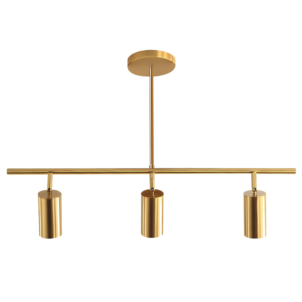 Lighting Linear Pendant Light Ceiling Track Spotlight Gold 3-Light with Rods Adjustable Hanging Lighting Fixture